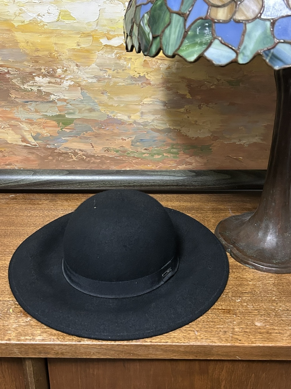 Roxy Black Wool Felt Wide Brim Hat Size S/M